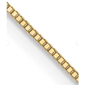 10K Yellow Gold Box Necklace - 20 Inches