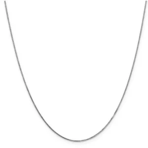 White Gold .6mm Box Chain Necklace - 18in